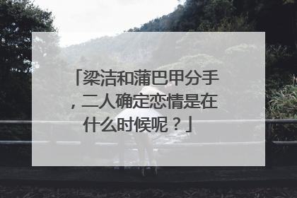 梁洁和蒲巴甲分手,二人确定恋情是在什么时候呢?