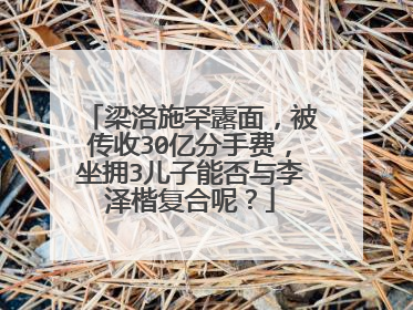 梁洛施罕露面,被传收30亿分手费,坐拥3儿子能否与李泽楷复合呢?