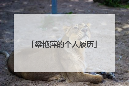 梁艳萍的个人履历