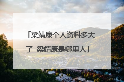 梁靖康个人资料多大了 梁靖康是哪里人