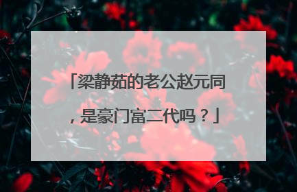 梁静茹的老公赵元同，是豪门富二代吗？