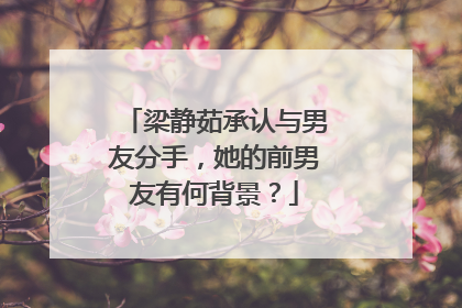 梁静茹承认与男友分手，她的前男友有何背景？