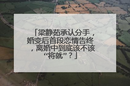 梁静茹承认分手，婚变后首段恋情告终，离婚中到底该不该“将就”？