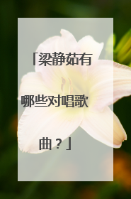 梁静茹有哪些对唱歌曲?