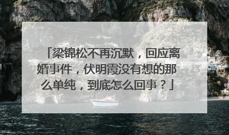 梁锦松不再沉默，回应离婚事件，伏明霞没有想的那么单纯，到底怎么回事？