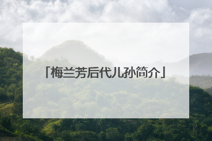 梅兰芳后代儿孙简介