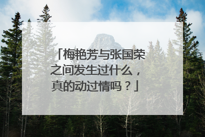 梅艳芳与张国荣之间发生过什么,真的动过情吗?
