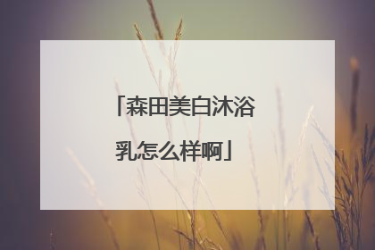 森田美白沐浴乳怎么样啊