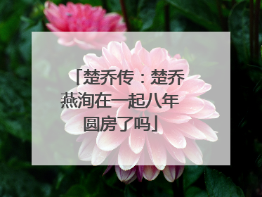 楚乔传:楚乔燕洵在一起八年圆房了吗