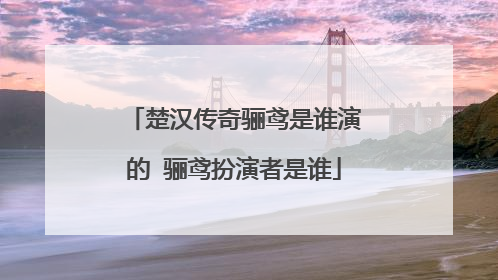 楚汉传奇骊鸢是谁演的 骊鸢扮演者是谁