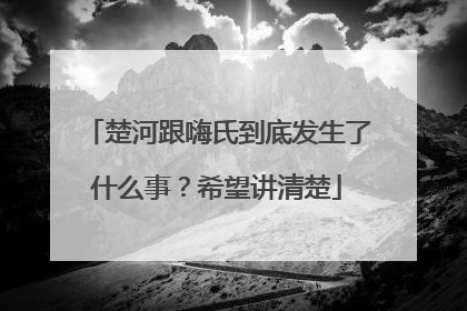 楚河跟嗨氏到底发生了什么事？希望讲清楚
