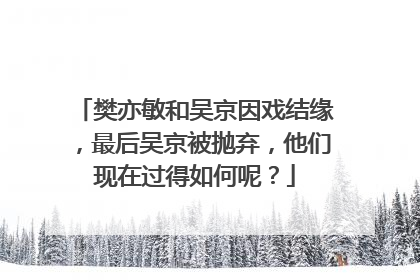 樊亦敏和吴京因戏结缘，最后吴京被抛弃，他们现在过得如何呢？