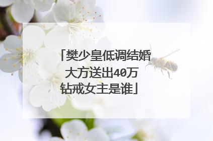 樊少皇低调结婚 大方送出40万钻戒女主是谁