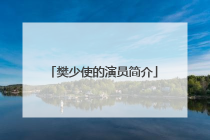 樊少使的演员简介