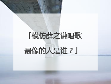 模仿薛之谦唱歌最像的人是谁？
