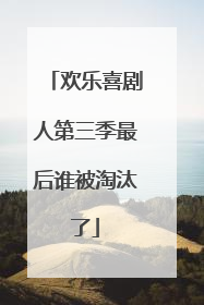 欢乐喜剧人第三季最后谁被淘汰了