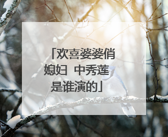 欢喜婆婆俏媳妇 中秀莲是谁演的