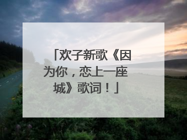 欢子新歌《因为你，恋上一座城》歌词！
