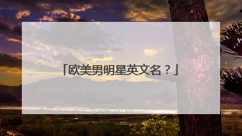 欧美男明星英文名？