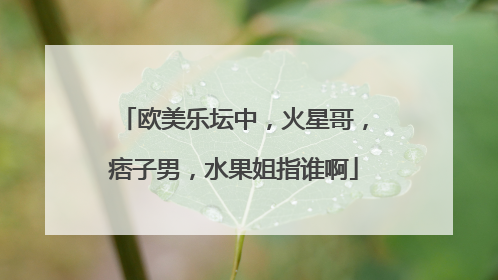 欧美乐坛中，火星哥，痞子男，水果姐指谁啊