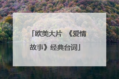 欧美大片 《爱情故事》经典台词