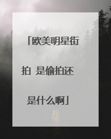 欧美明星街拍 是偷拍还是什么啊