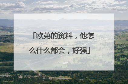 欧弟的资料，他怎么什么都会，好强