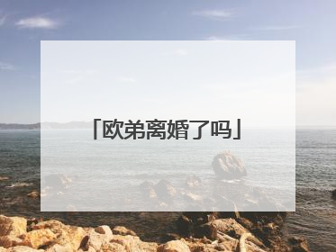 欧弟离婚了吗