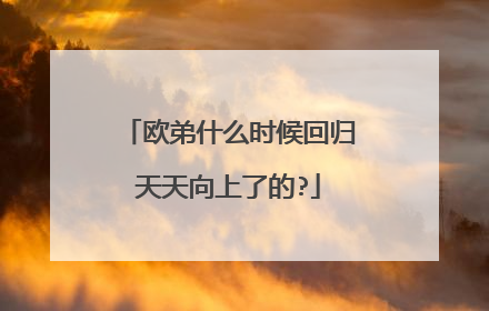 欧弟什么时候回归天天向上了的?