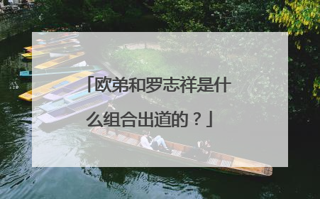 欧弟和罗志祥是什么组合出道的?