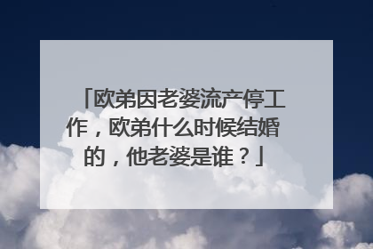 欧弟因老婆流产停工作，欧弟什么时候结婚的，他老婆是谁？