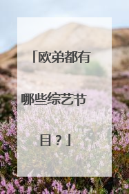 欧弟都有哪些综艺节目?