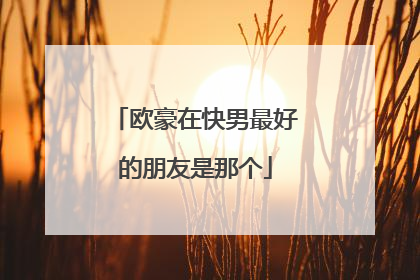 欧豪在快男最好的朋友是那个