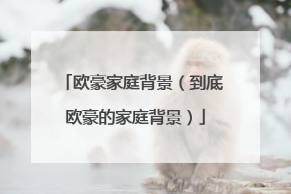 欧豪家庭背景（到底欧豪的家庭背景）