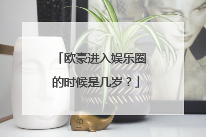 欧豪进入娱乐圈的时候是几岁？