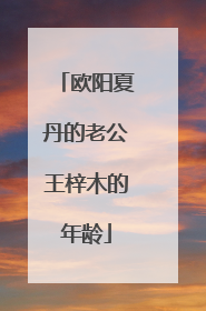 欧阳夏丹的老公王梓木的年龄