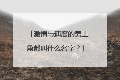激情与速度的男主角都叫什么名字?