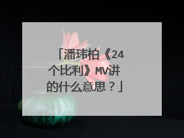 潘玮柏《24个比利》MV讲的什么意思？