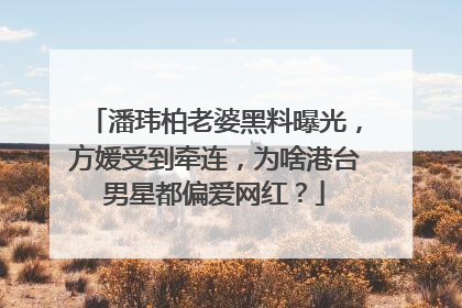 潘玮柏老婆黑料曝光,方媛受到牵连,为啥港台男星都偏爱网红?