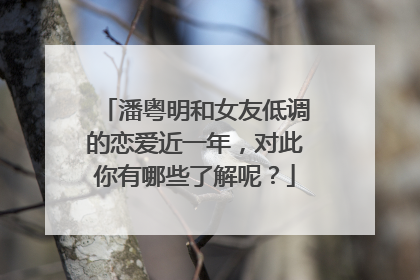 潘粤明和女友低调的恋爱近一年,对此你有哪些了解呢?