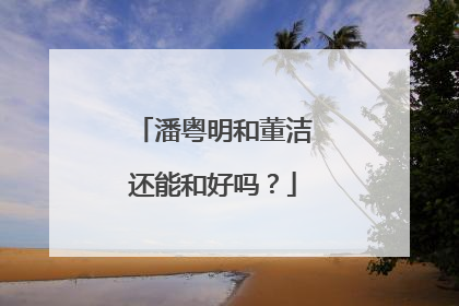 潘粤明和董洁还能和好吗?