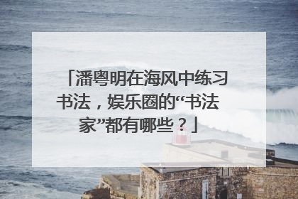 潘粤明在海风中练习书法，娱乐圈的“书法家”都有哪些？