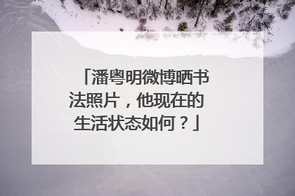 潘粤明微博晒书法照片，他现在的生活状态如何？