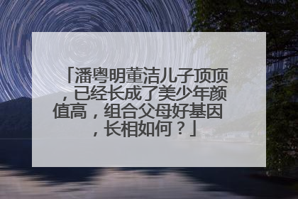 潘粤明董洁儿子顶顶，已经长成了美少年颜值高，组合父母好基因，长相如何？