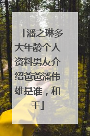 潘之琳多大年龄个人资料男友介绍爸爸潘伟雄是谁，和王