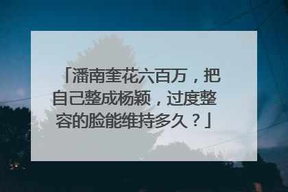 潘南奎花六百万，把自己整成杨颖，过度整容的脸能维持多久？