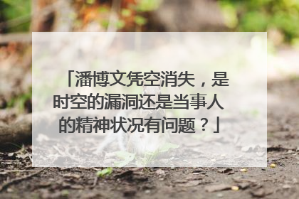 潘博文凭空消失，是时空的漏洞还是当事人的精神状况有问题？