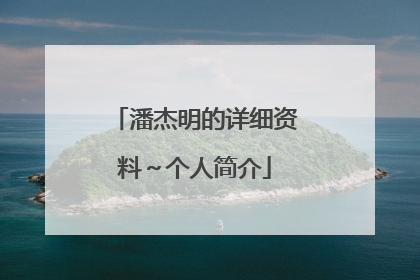 潘杰明的详细资料~个人简介