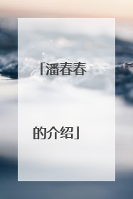 潘春春的介绍