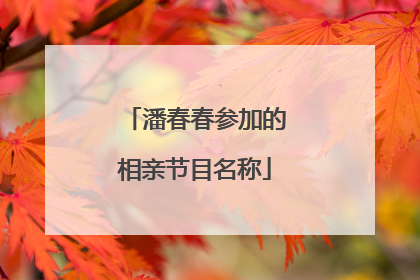 潘春春参加的相亲节目名称